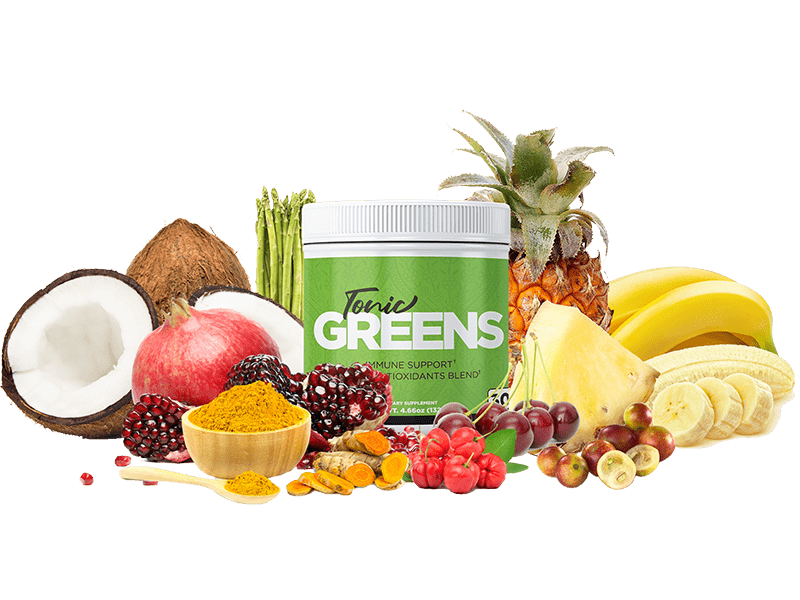 TonicGreens ingredients — quercetin, resveratrol, curcumin, mushrooms and superfoods
